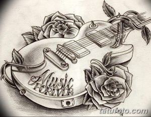 фото тату гитара от 03.09.2017 №027 - tattoo guitar - tatufoto.com