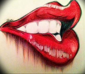 фото тату губы рисунок от 30.09.2017 №038 - tattoo lips drawing - tattoo-photo.ru