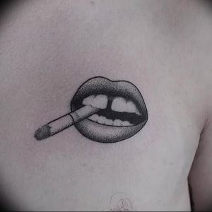 фото тату губы рисунок от 30.09.2017 №072 - tattoo lips drawing - tattoo-photo.ru
