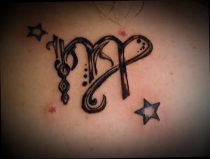 фото тату знак зодиака Дева от 30.09.2017 №023 - tattoo zodiac sign Virgo - tattoo-photo.ru