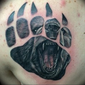 фото тату медвежья лапа от 30.09.2017 №061 - bear paw tattoo - tattoo-photo.ru