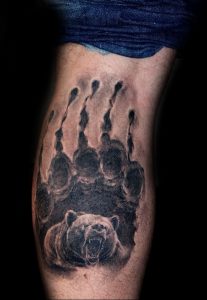 фото тату медвежья лапа от 30.09.2017 №063 - bear paw tattoo - tattoo-photo.ru
