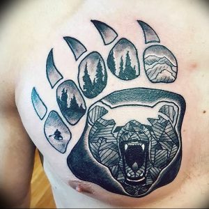 фото тату медвежья лапа от 30.09.2017 №090 - bear paw tattoo - tattoo-photo.ru