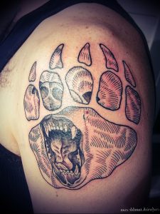 фото тату медвежья лапа от 30.09.2017 №112 - bear paw tattoo - tattoo-photo.ru 1415123