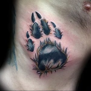 фото тату медвежья лапа от 30.09.2017 №119 - bear paw tattoo - tattoo-photo.ru