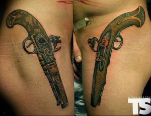 фото тату оружие от 05.09.2017 №045 - tattoo weapons - tattoo-photo.ru