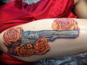 фото тату оружие от 05.09.2017 №091 - tattoo weapons - tattoo-photo.ru