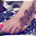 фото Мехенди на ноге от 24.10.2017 №009 - Mehendi on foot - tattoo-photo.ru