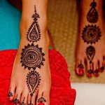 фото Мехенди на ноге от 24.10.2017 №032 - Mehendi on foot - tattoo-photo.ru