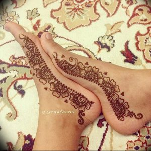 фото Мехенди на ноге от 24.10.2017 №033 - Mehendi on foot - tattoo-photo.ru