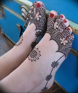 фото Мехенди на ноге от 24.10.2017 №043 - Mehendi on foot - tattoo-photo.ru