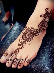 фото Мехенди на ноге от 24.10.2017 №064 - Mehendi on foot - tattoo-photo.ru