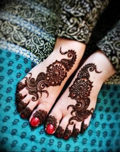 фото Мехенди на ноге от 24.10.2017 №088 - Mehendi on foot - tattoo-photo.ru