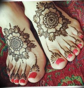 фото Мехенди на ноге от 24.10.2017 №002 - Mehendi on foot - tattoo-photo.ru