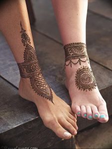 фото Мехенди на ноге от 24.10.2017 №024 - Mehendi on foot - tattoo-photo.ru
