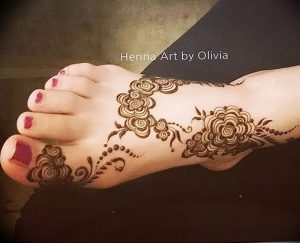 фото Мехенди на ноге от 24.10.2017 №028 - Mehendi on foot - tattoo-photo.ru