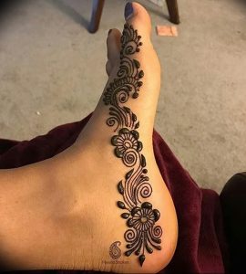 фото Мехенди на ноге от 24.10.2017 №042 - Mehendi on foot - tattoo-photo.ru