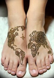 фото Мехенди на ноге от 24.10.2017 №050 - Mehendi on foot - tattoo-photo.ru