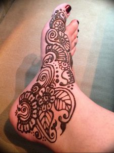 фото Мехенди на ноге от 24.10.2017 №069 - Mehendi on foot - tattoo-photo.ru