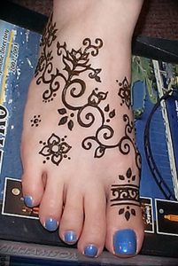 фото Мехенди на ноге от 24.10.2017 №081 - Mehendi on foot - tattoo-photo.ru