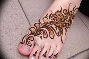 фото Мехенди на ноге от 24.10.2017 №087 - Mehendi on foot - tattoo-photo.ru