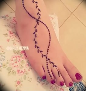 фото Мехенди на ноге от 24.10.2017 №093 - Mehendi on foot - tattoo-photo.ru