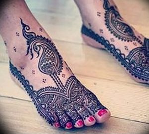 фото Мехенди на ноге от 24.10.2017 №100 - Mehendi on foot - tattoo-photo.ru