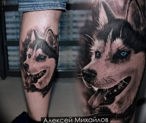 фото тату хаски от 07.10.2017 №020 - tatu husky - tattoo-photo.ru