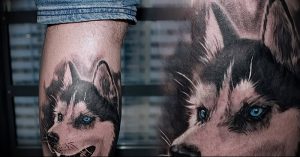фото тату хаски от 07.10.2017 №034 - tatu husky - tattoo-photo.ru
