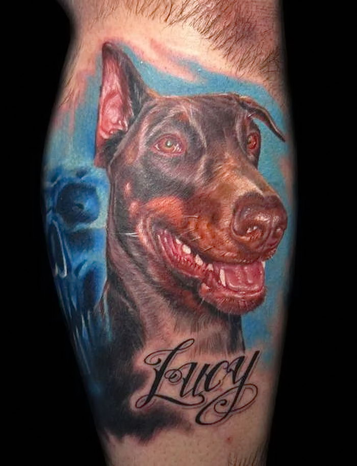 фото тату доберман от 21.11.2017 №080 Doberman tattoo tattoophoto