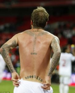фото Тату Дэвида Бекхэма от 26.11.2017 №004 - Tattoo of David Beckham - tattoo-photo.ru