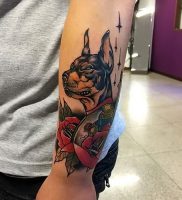фото тату доберман от 21.11.2017 №004 — Doberman tattoo — tattoo-photo.ru