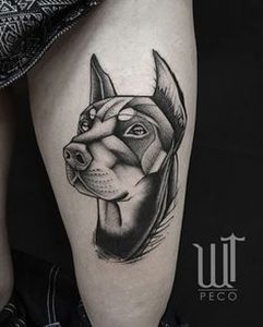 фото тату доберман от 21.11.2017 №016 - Doberman tattoo - tattoo-photo.ru