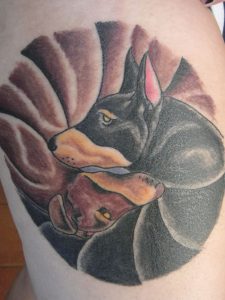 фото тату доберман от 21.11.2017 №017 - Doberman tattoo - tattoo-photo.ru