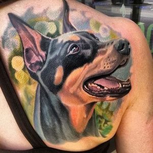 фото тату доберман от 21.11.2017 №028 - Doberman tattoo - tattoo-photo.ru