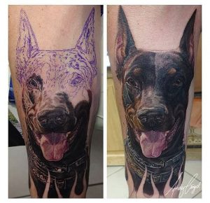 фото тату доберман от 21.11.2017 №039 - Doberman tattoo - tattoo-photo.ru