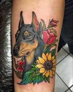 фото тату доберман от 21.11.2017 №049 - Doberman tattoo - tattoo-photo.ru