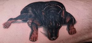 фото тату доберман от 21.11.2017 №051 - Doberman tattoo - tattoo-photo.ru