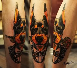 фото тату доберман от 21.11.2017 №052 - Doberman tattoo - tattoo-photo.ru