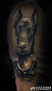 фото тату доберман от 21.11.2017 №054 - Doberman tattoo - tattoo-photo.ru