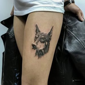 фото тату доберман от 21.11.2017 №061 - Doberman tattoo - tattoo-photo.ru