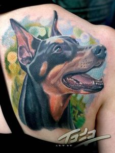 фото тату доберман от 21.11.2017 №063 - Doberman tattoo - tattoo-photo.ru