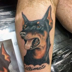 фото тату доберман от 21.11.2017 №067 - Doberman tattoo - tattoo-photo.ru