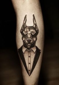 фото тату доберман от 21.11.2017 №074 - Doberman tattoo - tattoo-photo.ru