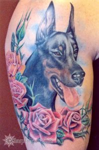 фото тату доберман от 21.11.2017 №075 - Doberman tattoo - tattoo-photo.ru