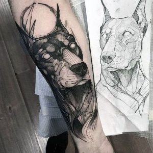 фото тату доберман от 21.11.2017 №077 - Doberman tattoo - tattoo-photo.ru