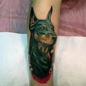 фото тату доберман от 21.11.2017 №079 - Doberman tattoo - tattoo-photo.ru