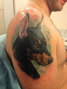 фото тату доберман от 21.11.2017 №084 - Doberman tattoo - tattoo-photo.ru