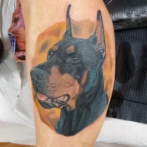 фото тату доберман от 21.11.2017 №090 - Doberman tattoo - tattoo-photo.ru