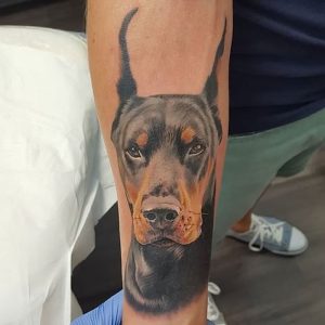 фото тату доберман от 21.11.2017 №097 - Doberman tattoo - tattoo-photo.ru